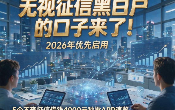无视征信黑白户的口子来了！2026年优先启用，5个不查征信借钱4000元秒批APP速览