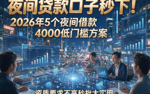 夜间贷款口子秒下！2026年5个夜间借款4000低门槛方案，资质要求不高秒批太实用