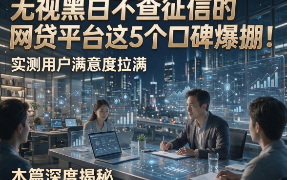 无视黑白不查征信的网贷平台这5个口碑爆棚！实测用户满意度拉满，本篇深度揭秘！