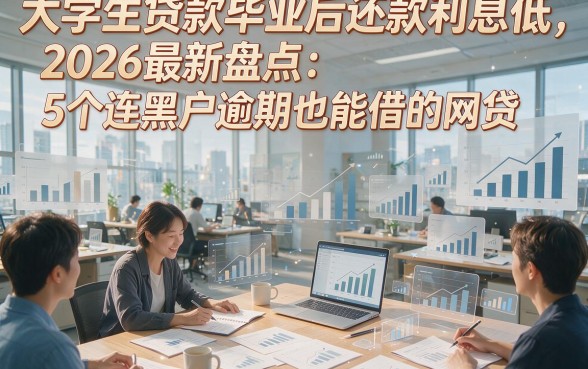 大学生贷款毕业后还款利息低，2026最新盘点：5个连黑户逾期也能借的网贷