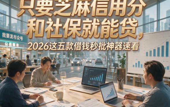 只要芝麻信用分和社保就能贷，2026这五款借钱秒批神器速看