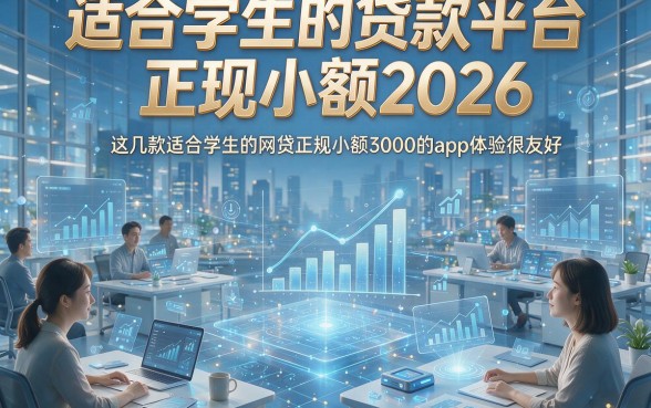 适合学生的贷款平台正规小额2026，这几款适合学生的网贷正规小额3000的app体验很友好