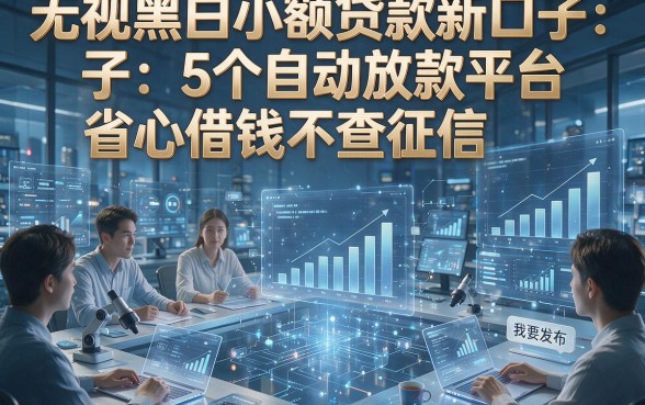 无视黑白小额贷款新口子：5个自动放款平台省心借钱不查征信