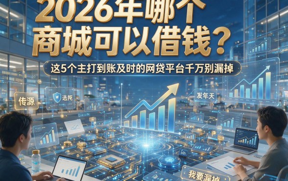 2026年哪个商城可以借钱？这5个主打到账及时的网贷平台千万别漏掉