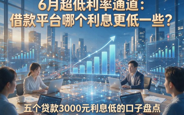 6月超低利率通道：借款平台哪个利息更低一些？五个贷款3000元利息低的口子盘点