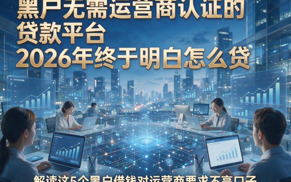 黑户无需运营商认证的贷款平台2026年终于明白怎么贷，解读这5个黑户借钱对运营商要求不高口子