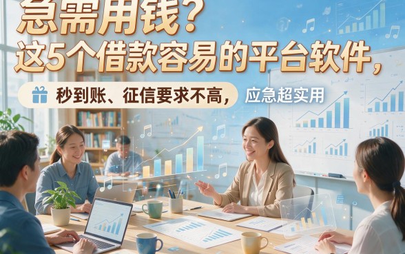 急需用钱？这5个借款容易的平台软件，秒到账、征信要求不高，应急超实用！