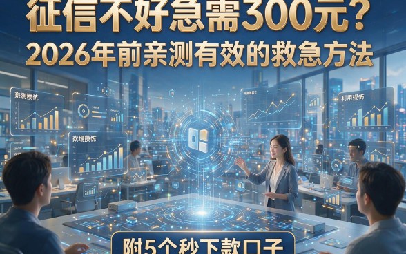 征信不好急需300元？2026年前亲测有效的救急方法，附5个秒下款口子