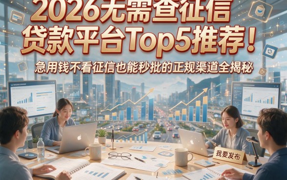 2026无需查征信贷款平台Top5推荐！急用钱不看征信也能秒批的正规渠道全揭秘