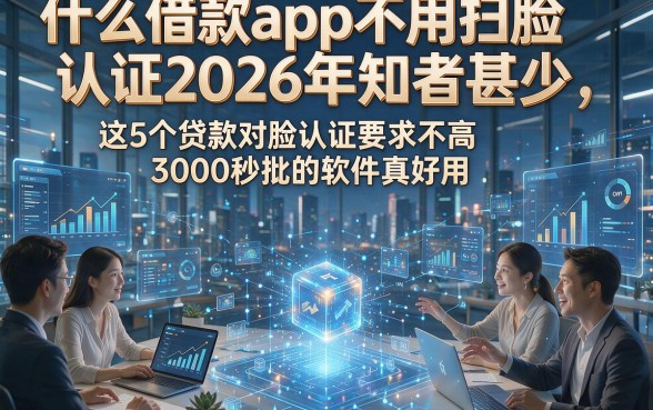 什么借款app不用扫脸认证2026年知者甚少，这5个贷款对脸认证要求不高3000秒批的软件真好用