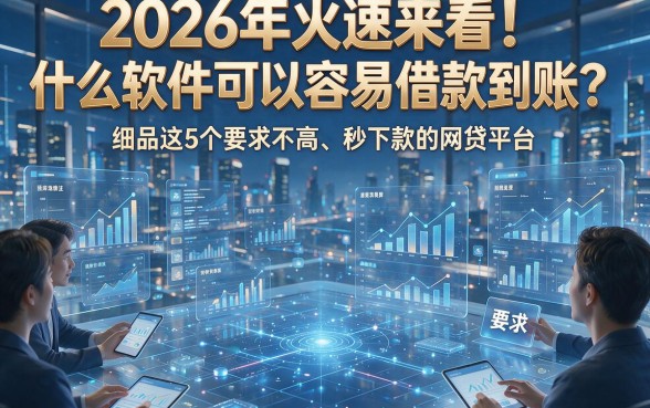 2026年火速来看！什么软件可以容易借款到账？细品这5个要求不高、秒下款的网贷平台
