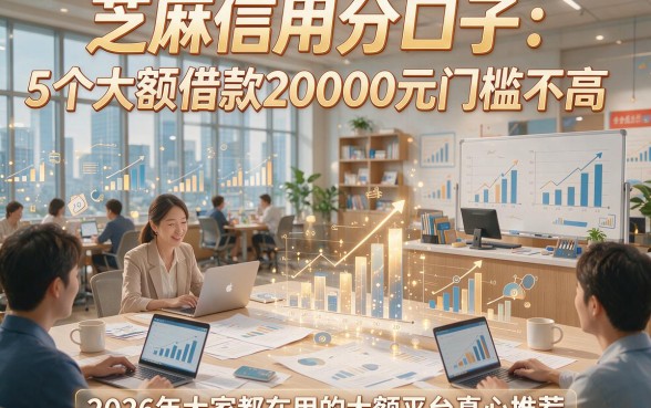 芝麻信用分口子：5个大额借款20000元门槛不高，2026年大家都在用的大额平台真心推荐