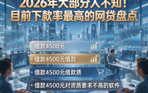2026年大部分人不知！目前下款率最高的网贷盘点，为你整理五个借款4500元对资质要求不高的软件