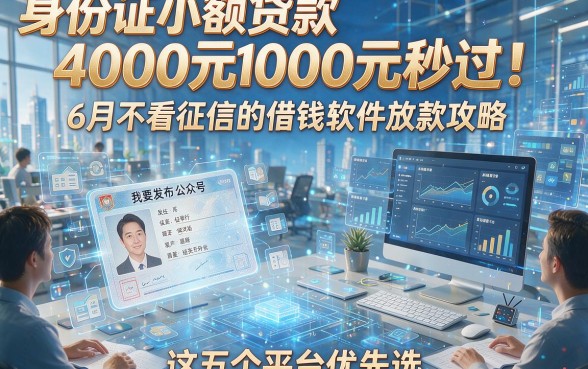 身份证小额贷款4000元秒过！6月不看征信的借钱软件放款攻略，这五个平台优先选