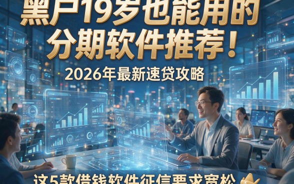 黑户19岁也能用的分期软件推荐！2026年最新速贷攻略，这5款借钱软件征信要求宽松
