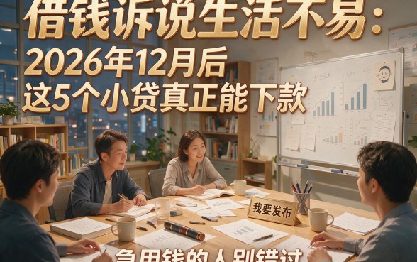 借钱诉说生活不易：2026年12月后这5个小贷真正能下款，急用钱的人别错过