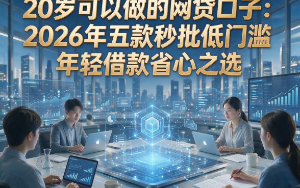 20岁可以做的网贷口子：2026年五款秒批低门槛，年轻借款省心之选