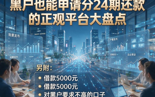黑户也能申请分24期还款的正规平台大盘点，另附五个借款5000元对黑户要求不高的口子