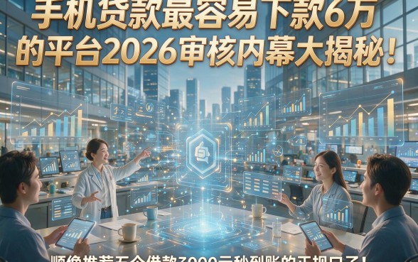 手机贷款最容易下款6万的平台2026审核内幕大揭秘！顺便推荐五个借款3000元秒到账的正规口子