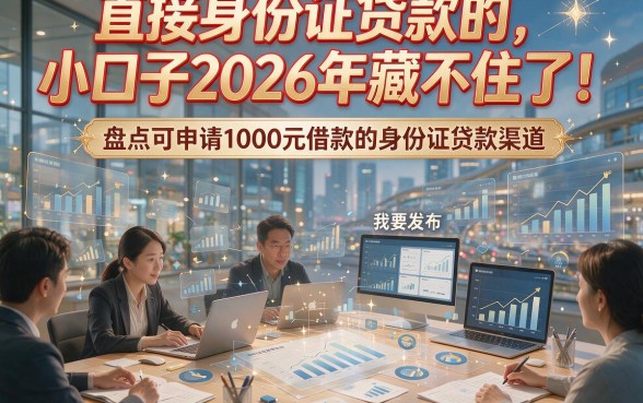 直接身份证贷款的小口子2026年藏不住了！盘点可申请1000元借款的身份证贷款渠道