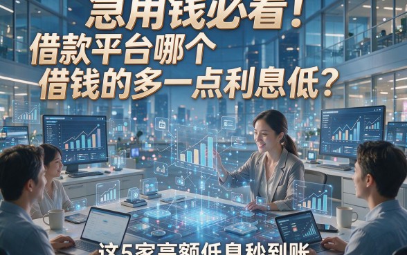 急用钱必看！借款平台哪个借钱的多一点利息低？这5家高额低息秒到账