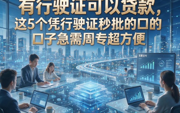 有行驶证可以贷款，这5个凭行驶证秒批的口子急需周转超方便