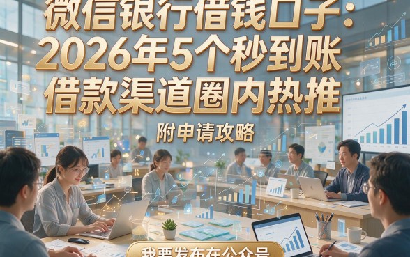 微信银行借钱口子：2026年5个秒到账借款渠道圈内热推，附申请攻略！