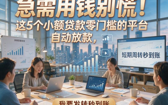 急需用钱别慌！这5个小额贷款零门槛的平台自动放款，短期周转秒到账