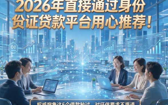 2026年直接通过身份证贷款平台用心推荐！权威搜集这5个借款秒过、对征信要求不高的渠道