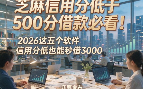 芝麻信用分低于500分借款必看！2026这五个软件信用分低也能秒借3000