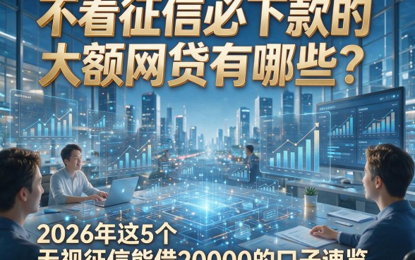 不看征信必下款的大额网贷有哪些？2026年这5个无视征信能借20000的口子速览