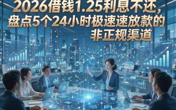 2026借钱1.25利息不还，盘点5个24小时极速放款的非正规渠道