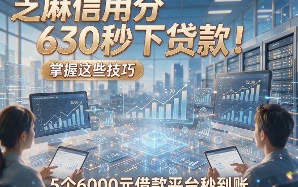 芝麻信用分630秒下贷款！掌握这些技巧，5个6000元借款平台秒到账