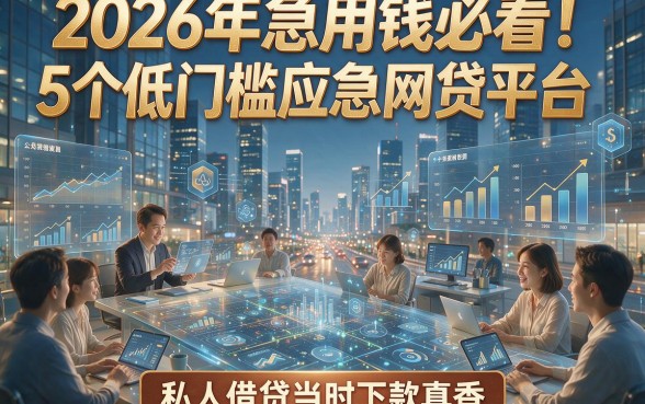 2026年急用钱必看！5个低门槛应急网贷平台，私人借贷当时下款真香