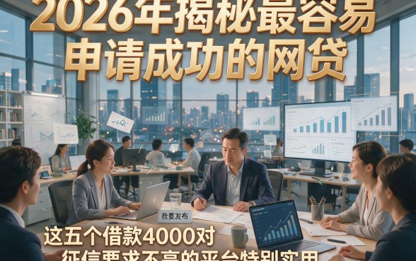 2026年揭秘最容易申请成功的网贷，这五个借款4000对征信要求不高的平台特别实用