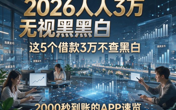 2026人人3万无视黑白，这5个借款3万不查黑白、2000秒到账的APP速览