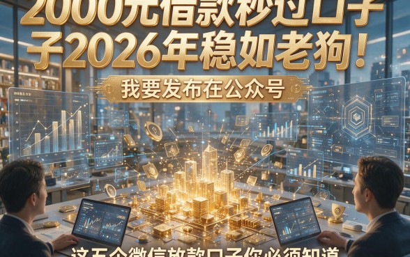 2000元借款秒过口子2026年稳如老狗！这五个微信放款口子你必须知道