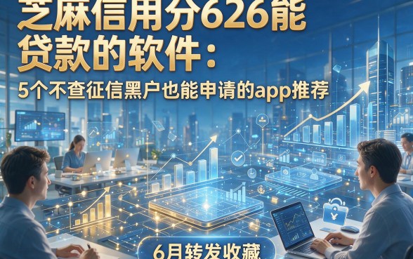 芝麻信用分626能贷款的软件：5个不查征信黑户也能申请的app推荐，6月转发收藏！