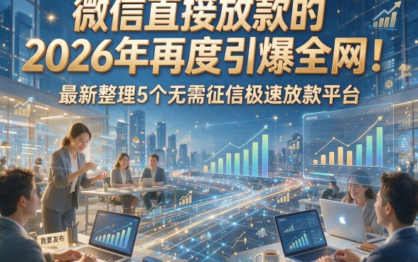 微信直接放款的2026年再度引爆全网！最新整理5个无需征信极速放款平台