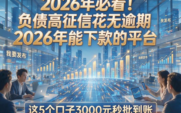 2026年必看！负债高征信花无逾期2026年能下款的平台，这5个口子3000元秒批到账