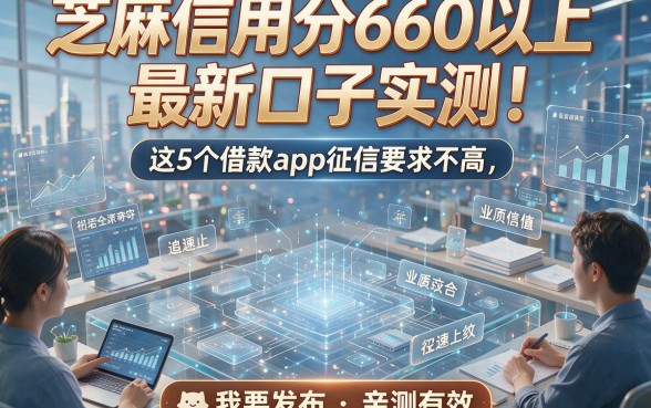 芝麻信用分660以上最新口子实测！这5个借款App征信要求不高，亲测有效