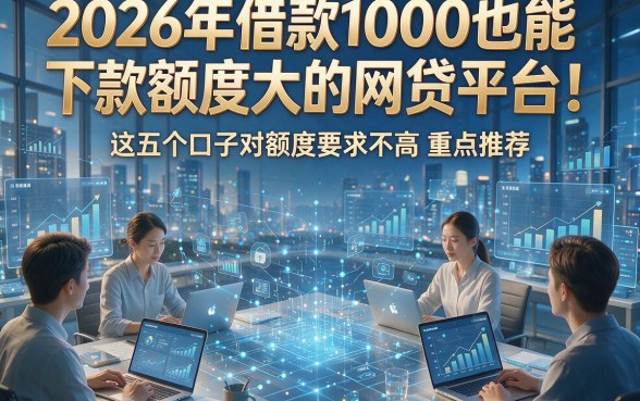 2026年借款1000也能下款额度大的网贷平台！这五个口子对额度要求不高重点推荐