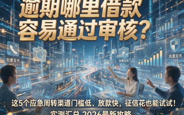 逾期哪里借款容易通过审核？这5个应急周转渠道门槛低、放款快，征信花也能试试！实测汇总2026最新攻略！