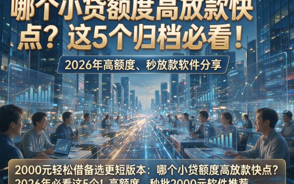 哪个小贷额度高放款快点？这5个归档必看！2026年高额度、秒放款软件分享，2000元轻松借备选更短版本：哪个小贷额度高放款快点？2026年必看这5个！高额度、秒批2000元软件推荐