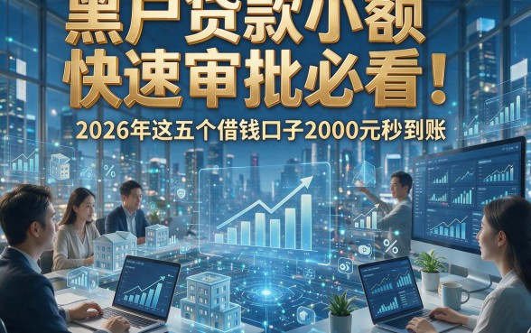 黑户贷款小额快速审批必看！2026年这五个借钱口子2000元秒到账