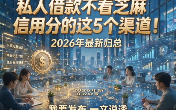 私人借款不看芝麻信用分的这5个渠道！2026年最新归总，一文说透！