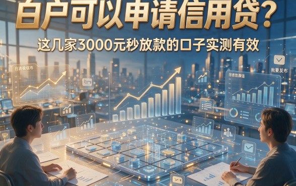 白户可以申请信用贷？这几家3000元秒放款的口子实测有效！