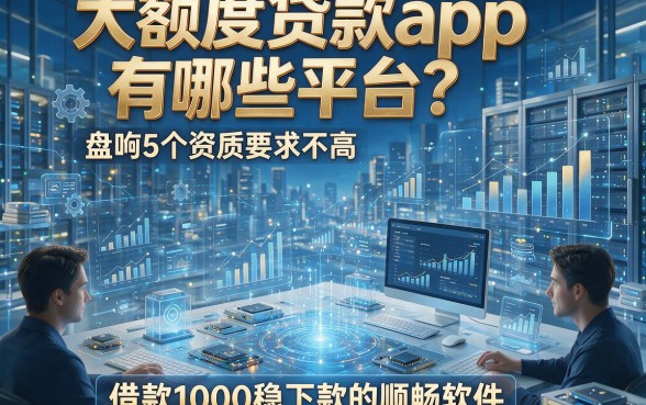 大额度贷款app有哪些平台？盘点5个资质要求不高、借款1000稳下款的顺畅软件