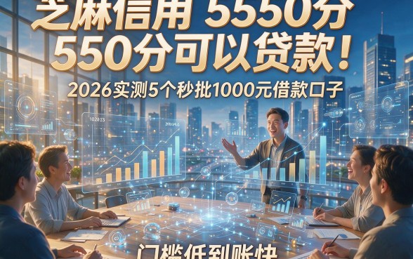 芝麻信用550分可以贷款！2026实测5个秒批1000元借款口子，门槛低到账快