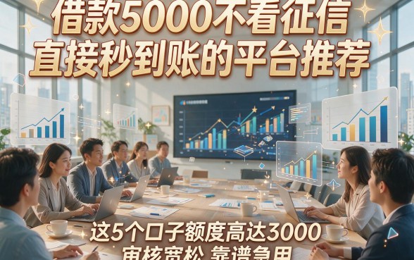 借款5000不看征信直接秒到账的平台推荐，这5个口子额度高达3000审核宽松靠谱急用